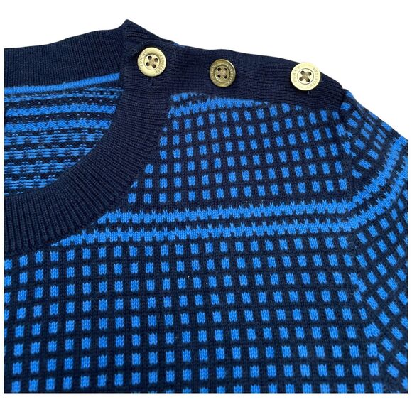 Tommy Hilfiger Striped Pullover Sweater Navy Blue 100% Cotton Nautical Preppy M - Picture 7 of 12